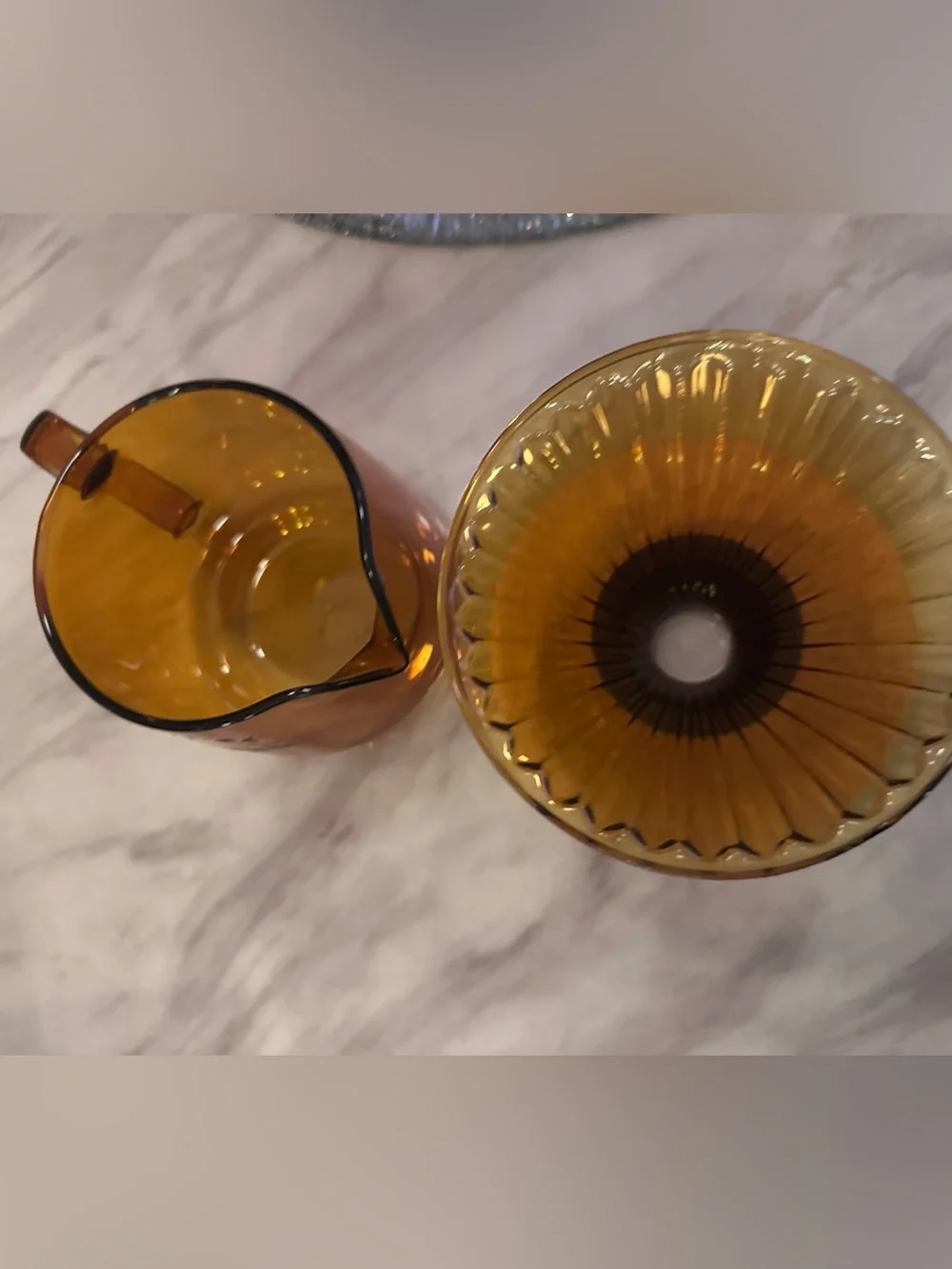 Fluted Glass Pour-Over— Amber Color